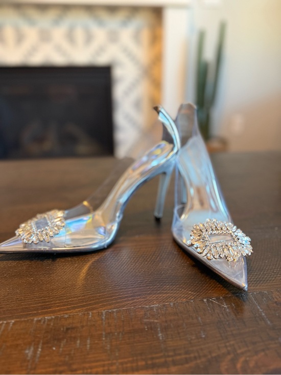 Good American Shoes - Clear Good American “Cinder F*cking Rella” Heels